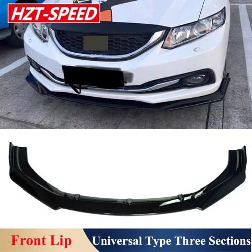 Universal Type Car Front Shovel Lip bumper Protector 3-section Anti-collision Strip Sedan Hatchback Surround External Decoration
