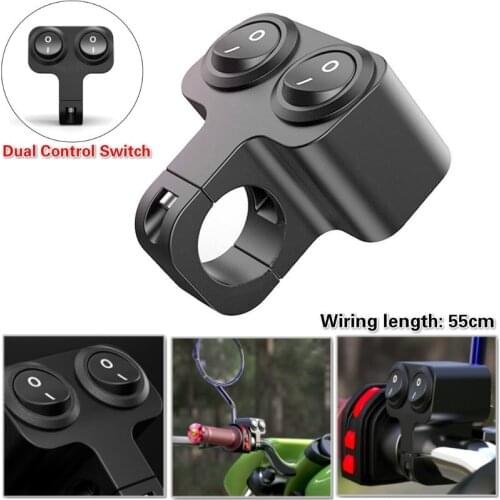 Universal 12V 7/8" Motorcycle ATV Bike Handlebar Headlight Fog Light Horn Dual Buttons Switch