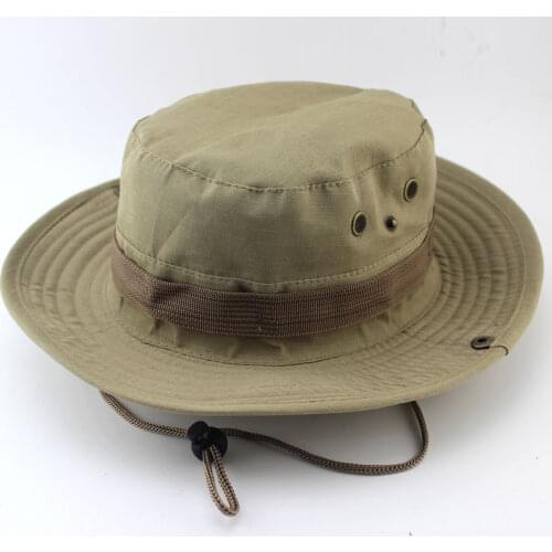 Hot Sale Casual Unisex Outdoor Fisherman Hat Climbing Fishing Camouflage Bunny Hat Jungle Pure Color Round Edge Cap Boonie Hats