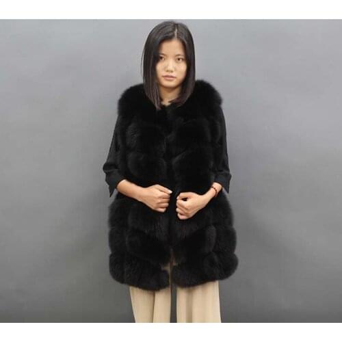 Seven Section Bread Fox Vest High Quality Womens Real Fox Jacket Natural Fur Fashion Vest