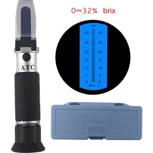 0-32% Brix Hand Held Brix Refractometer For Sugar Beer with ATC Calibration Refratometro Sugar Tester
