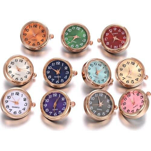 1PCS Rose Gold Silver color Glass Watch Snap Button Interchangeable Jewelry Replaceable 18mm Snap Buttons for Snaps Bracelet