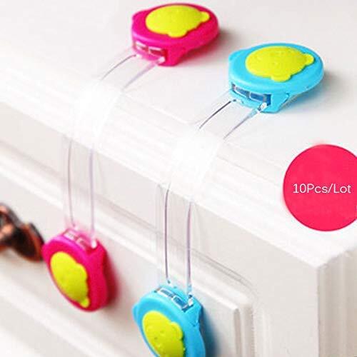 10Pcs refrigerator lock / cute bear children cabinet lock baby safety cabinet lock child protection children drawer lock