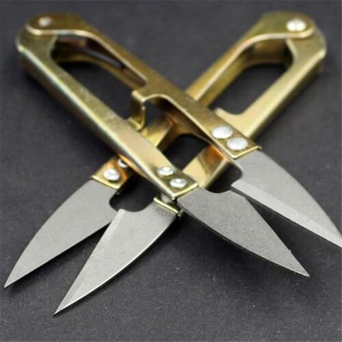 2020 new Factory Price Stainless Steel U Shape Multi Color Spring Sewing Scissors for Fabric Cutting 10.5cm mini