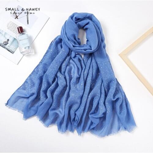 70*180CM Cotton and Linen Tassel Scarf Sequins Autumn/Winter Hijab Malay Headscarf Wholesale