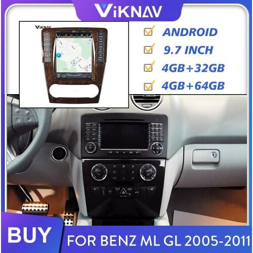 Vertical Screen Car Radio for Mercedes Benz ML GL 2005-2011 Android Auto Multimedia Player GPS Navigation Head Unit