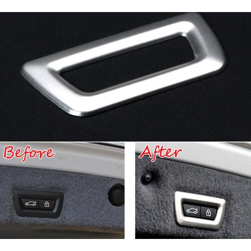 BBQ@FUKA Rear Tail Gate Door Switch Frame Cover Trim Car Styling Sticker For BMW 7 Series 730Li 740Li 750Li F01 F02 2010 - 2015