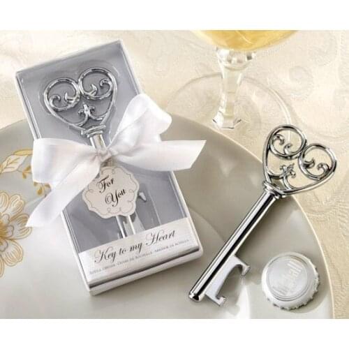 DHL Free Shipping 80pcs/lot Holiday Supplies Key to my Heart Bottle Opener Wedding favors and gifts