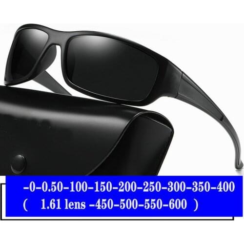 Big square Men Women Sun Glasses Polarized Mirror Blue/ Red Sunglasses Custom Made Myopia Minus Prescription Lens -1 to -6 FML