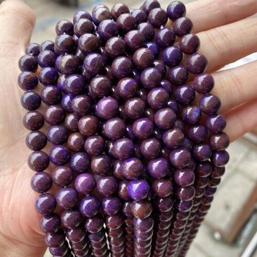 4/6/8/10mm Synthetic Sugilite Stone Beads For Jewelry Making DIY Round Loose Stone Beads Fit Bracelet Necklace Strand 15