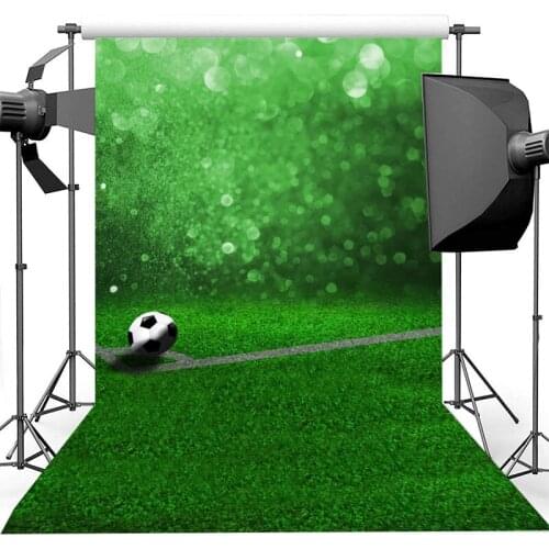 Football Themed Boy Birthday Photography Background Green Lawn Bokeh Newborn Baby Kids Photography Backdrops For Photo Studio