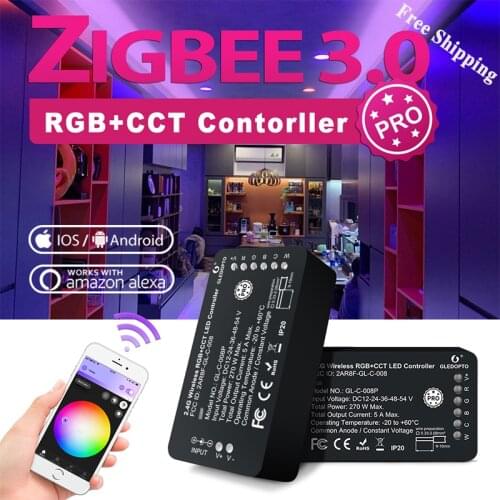 Gledopto Smart Zigbee3.0 PRO LED dimming strip controller works with zigbee hub App control/voice control/remote control