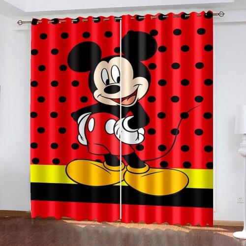 Personality Design Mickey Mouse Finished Curtain Kids Bedroom Kitchen Home Decoration Shading Insulation Curtain Digital Print