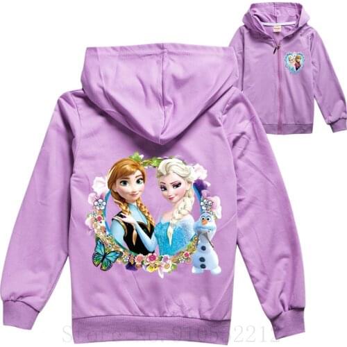 Disney Baby Girls Jackets outerwear Frozen Elsa Anna Cartoon pattern Cotton Children girls coats for Autumn wear