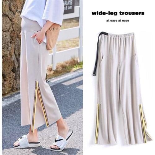 2020 Summer Fashion Pregnant Women Wide-Legged Pants Leisure sports side split