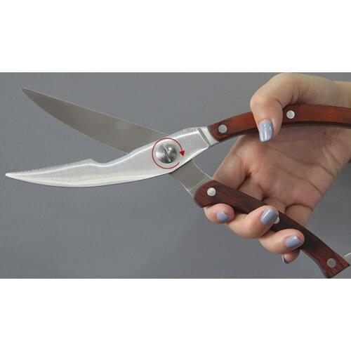 Chef Knife Shears Chicken Bones Scissor Kitchen Cooking Cutter Stainless Steel Japanese Shear Poultry Fish Tool Wood Handle