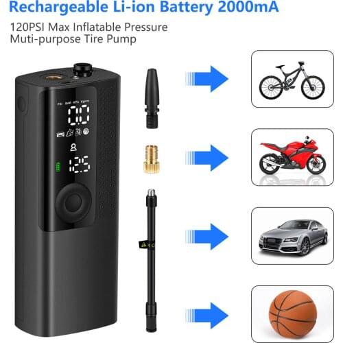 Car Tire Pump Electric Air Compressor Pump Small Portable Smart Car Air Pump Ntelligent Pressure Detection Formotorcycle Balls
