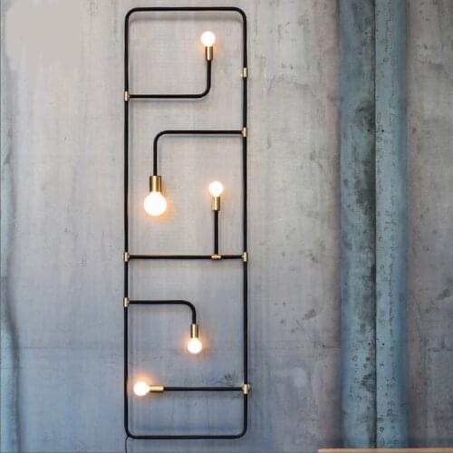 Nordic loft simple industrial style black iron pipe wall lamp for bar dining room decorative Wall Sconce lamparas de pared