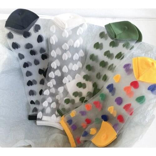 New Ladies High-quality Everyday All-match Glass Crystal Stockings Color Transparent Lightweight Mid-length Tube Socks