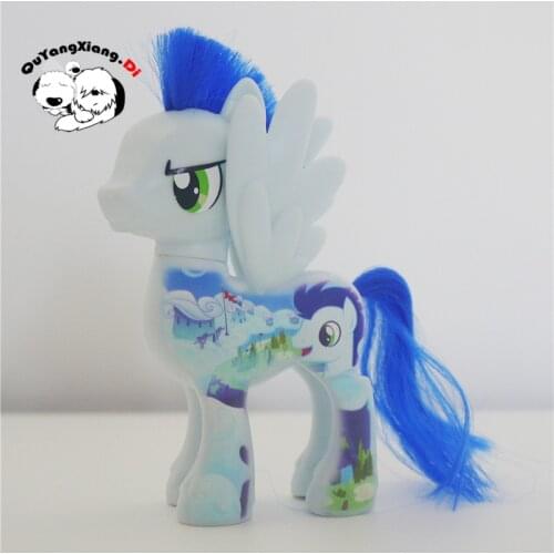 P11 014 Action Figures10-13cm Little Cute Horse Model Doll Painted lightning wings Shining Armor Anime Toys for Children