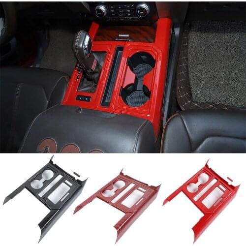 ABS Central Control Gear Shift Panel Water Cup Holder Panel Decorative Cover for Ford F150 2015-2021 Car Accessories