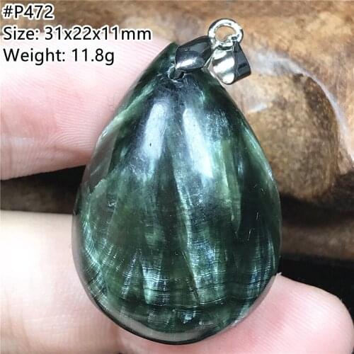 Natural Green Seraphinite Pendant Jewelry For Woman Lady Men Healing Gift Stone Silver Crystal 31x22x11mm Beads Gemstone AAAAA