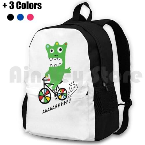 Critter Bike Outdoor Hiking Backpack Riding Climbing Sports Bag Andi Bird Bicycles Bikes Cartoon Extreme Sports Green Monster