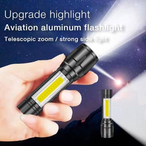LED Flashlight USB Multi-function Waterproof Zoom Dimming Powerful Flashlight for Outdoor Lighting Camping Fishing