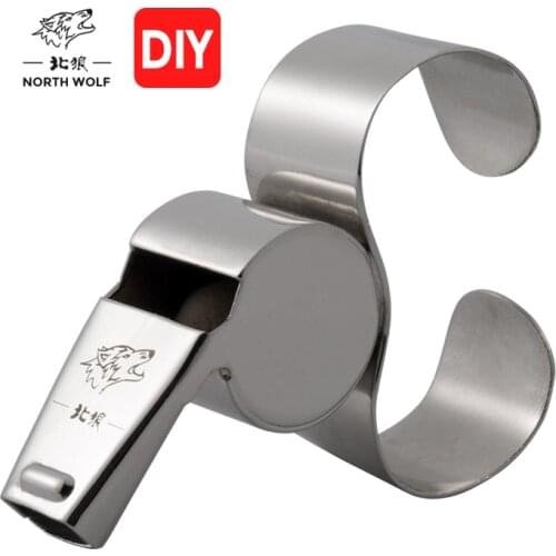 Wholesale 1*pcs metal hand-held Pealess Finger Grip Sports Referee Whistle for football Basketball Volleyball Tennis laser name