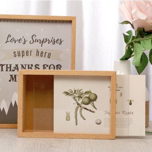 Creative Wooden Photo Frame Multi Function Safe Box Piggy Bank Coins Money Storage Box Family Picture Frame Home Decor Gifts