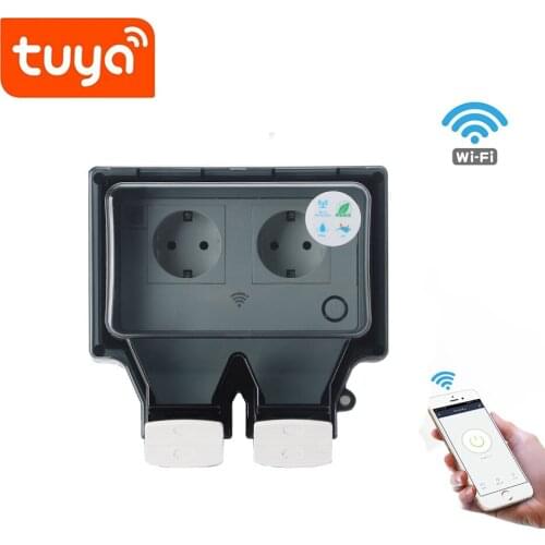 Tuya / Smart Life WiFi smart waterproof socket Outdoor Waterproof box EU Socket