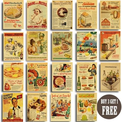 Vintage delicacy Retro Kraft Paper Poster For Wall Art Home Decor Living Room