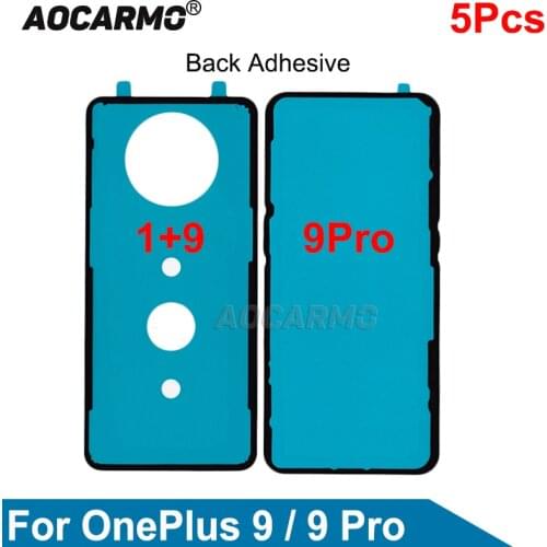 Aocarmo 5Pcs Back Adhesive Back Cover Waterproof Sticker Glue For OnePlus 9 Pro 1+9 Replacement Parts