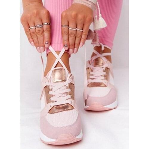 High Heeled Women Walking Shoes Casual Running Athletic Sneakers Sports Shoes Casual Breathable Jogging Running