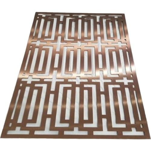 SUS 304 201 Stainless Steel Golden Panel Laser Cut Metal Steel Screen Partition Panels Room Dividers