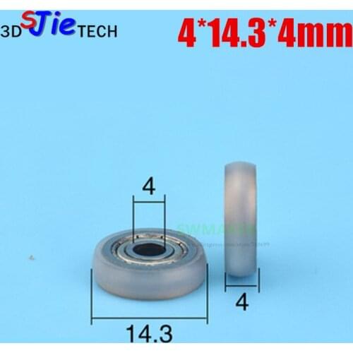1pcs 4*14.3*4mm R type plastic bearing pulley / roller, nylon wheel , for bathroom door and window accessories