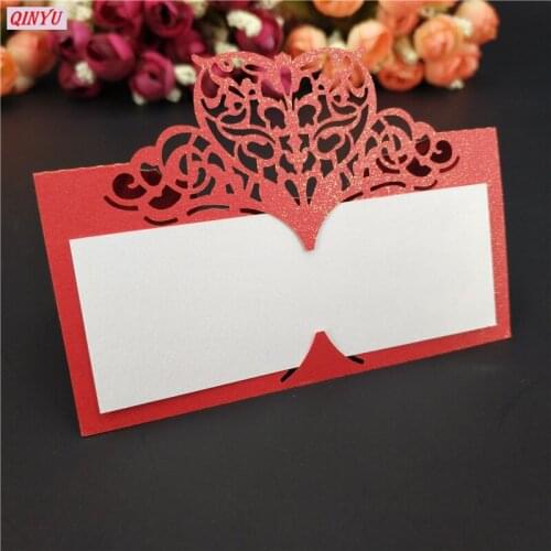 Hot 10Pcs Laser Cut Heart Table Card Wedding Birthday Party Decoration Wedding Vintage Table Number Name Card Place Cards 6Z