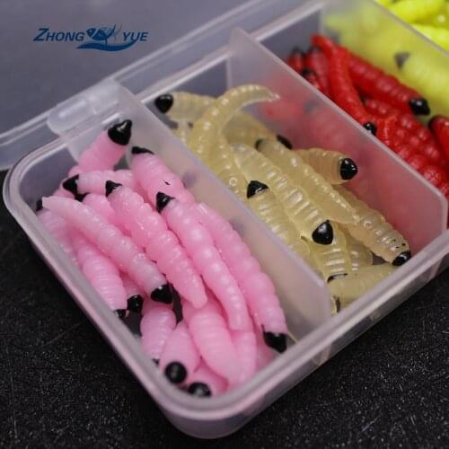 100pcs High Quality Fishing Lures bread bug Earthworm shrimp insect Soft Bait Suit Set Tackle Soft Bait and Tackle Box