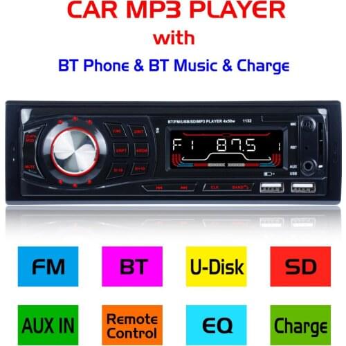 New 12V In Dash Car Radio Audio Stereo Bluetooth Wireless Receivers USB/SD/MMC MP3 Player FM Radio With Remote Control