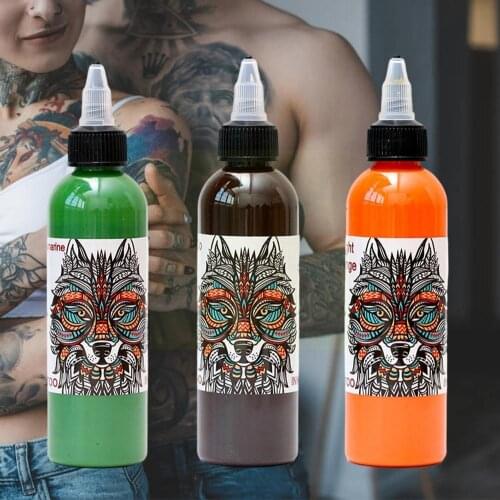 120 ml/Bottle Professional Natural Plant Tattoo Ink For Body Supplies Tattoo Paints Tattoo Permanent Safe Beauty Art Half X3F3