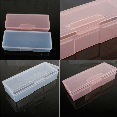 19.2x7.7x4cm Multi-Purpose Display Cabinet Needlework tools Small Storage Box Pink / Transparent Plastic Storage Box