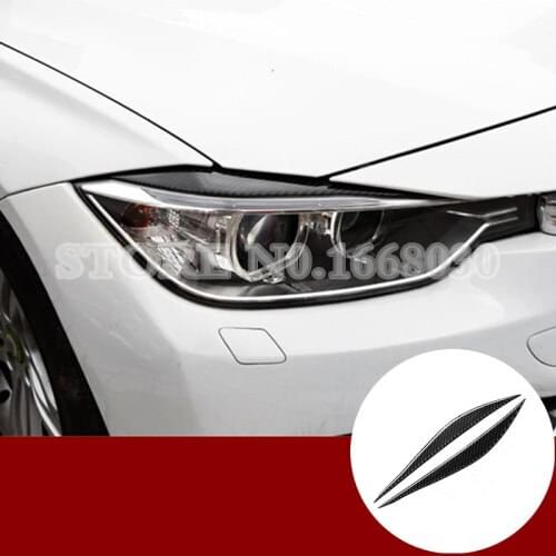 Carbon Fiber Headlight Eye Lid Eyebrow Cover For BMW 3 Series F30 F34 2013-2017 2pcs Car accesories interior Car decoration