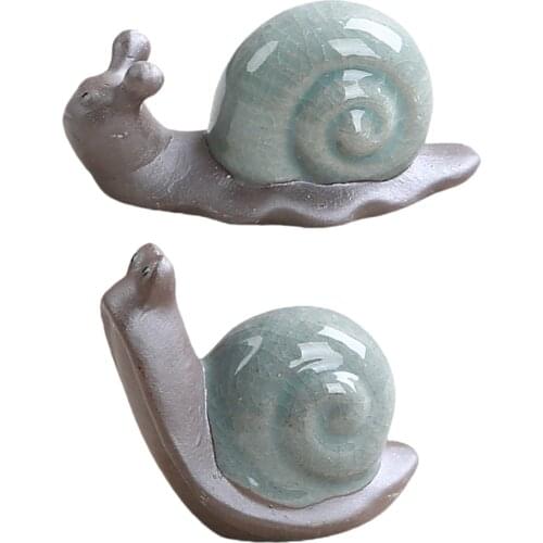 2Pcs Creative Snail Shaped Home Adornment Snail Sculpture Vintage Snail Figurine Snail Ornament Snail Statue Desktop for Home