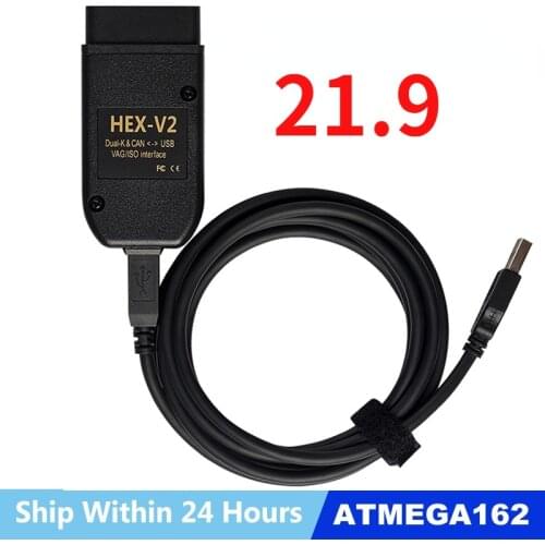 2021 Popolar HEX V2 Obd2 Scanner VAGCOM 21.3.0 VAG COM 20.12 FOR VW AUDI Skoda Seat English French ATMEGA162+16V8+FT232RQ