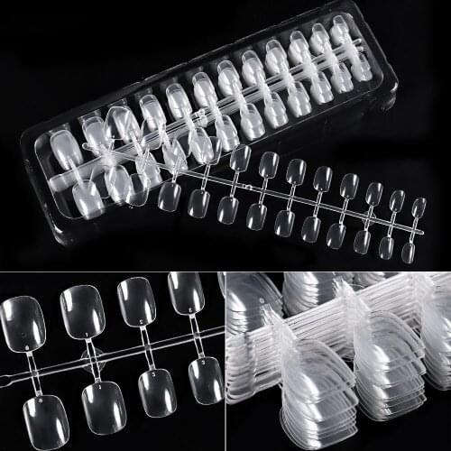 240pc Clear Children Fake Nails White Natural Short Full Cover False Nails Fake Nails Tips for Kids