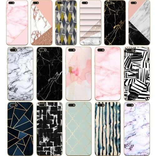 32D gold marble collage fashion Cover Soft Silicone Cover Case for Huawei honor 9 10 Lite 7A 5.45 7a pro 7c 5.7 inch 7x 8x case