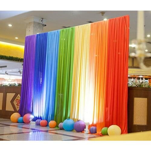 3MX6M New Ice Silk Rainbow Wedding Backdrop Colourful Wedding Background wedding Party Decoration supplies