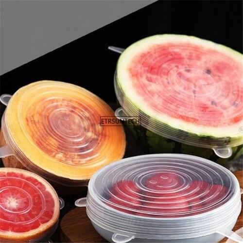 50Set Silicone Fresh-keeping Cover Food Sealing Cover Zero Waste Kitchen Accessories Reusable Protective Film Container
