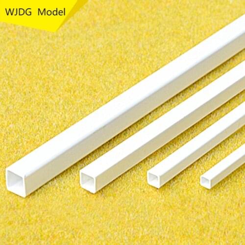 50 Pc Building Sand Table Model DIY Handmade Material White Plastic Mold Tube Hollow Square Tube 2-10mm 25cm Long resin figure