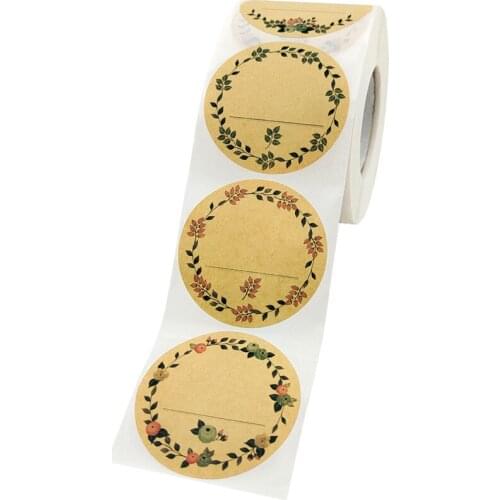 500 Pcs Blank Kraft Paper Labels Stickers 2 Inch custom Labels for Baked Goods Home Storage Classification Mark Decor Supplies